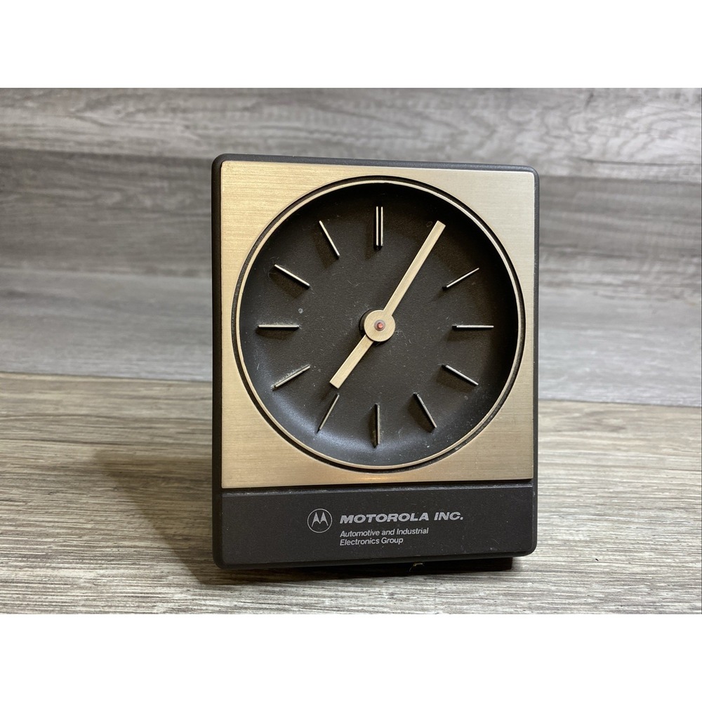 Vtg Motorola Inc. Aachen German Desk Table Clock Works Missing Secondhand
